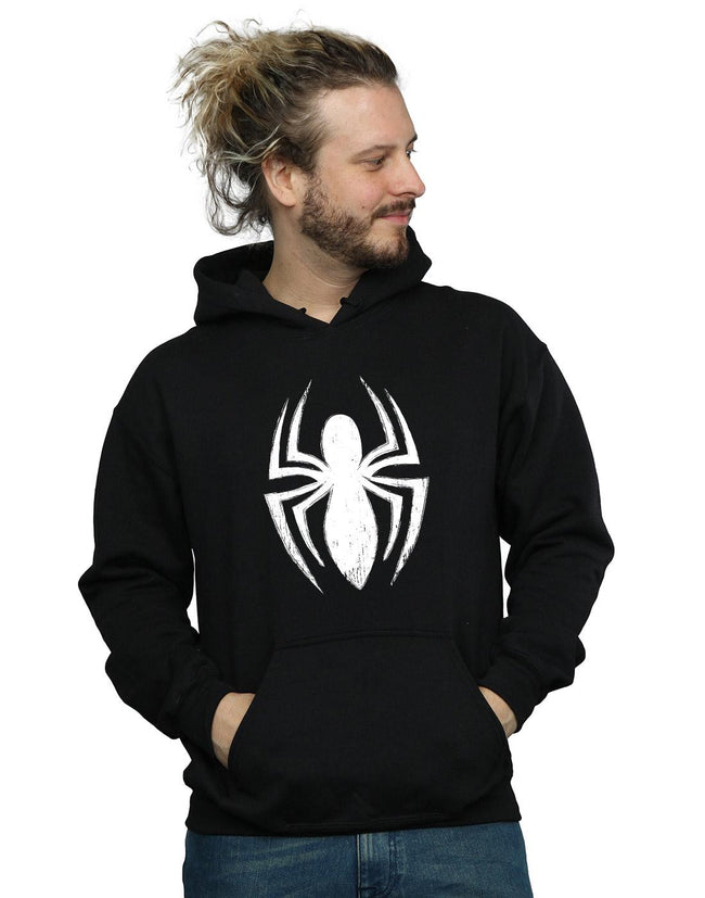 Black - Back - Spider-Man Mens Ultimate Spider Logo Hoodie