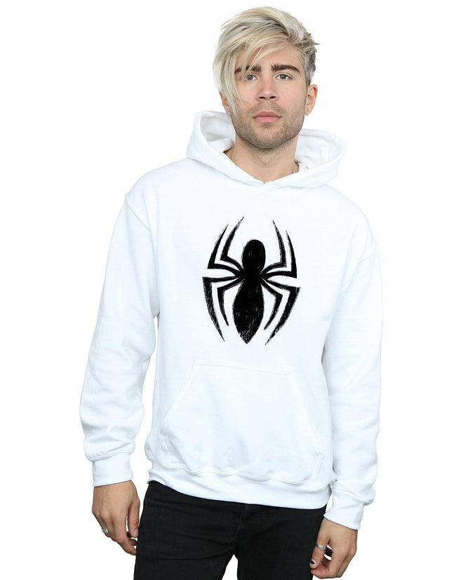 White - Back - Spider-Man Mens Ultimate Spider Logo Hoodie
