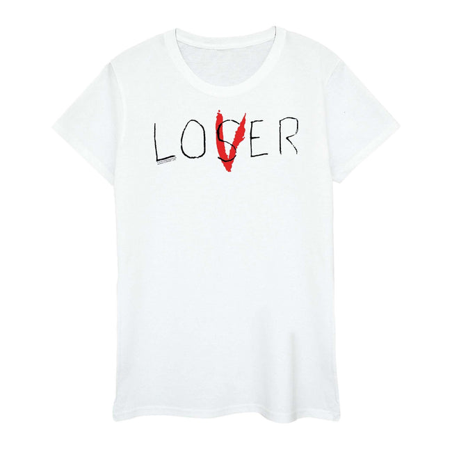 White - Front - It Womens-Ladies Loser Lover Cotton Boyfriend T-Shirt