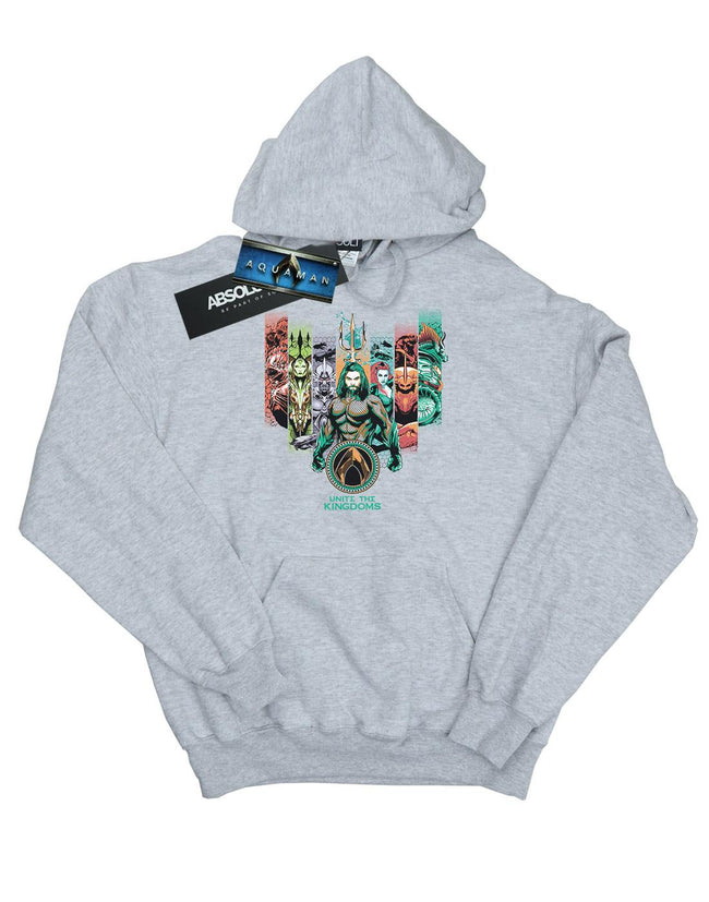 Sports Grey - Front - DC Comics Mens Aquaman Unite The Kingdoms Hoodie