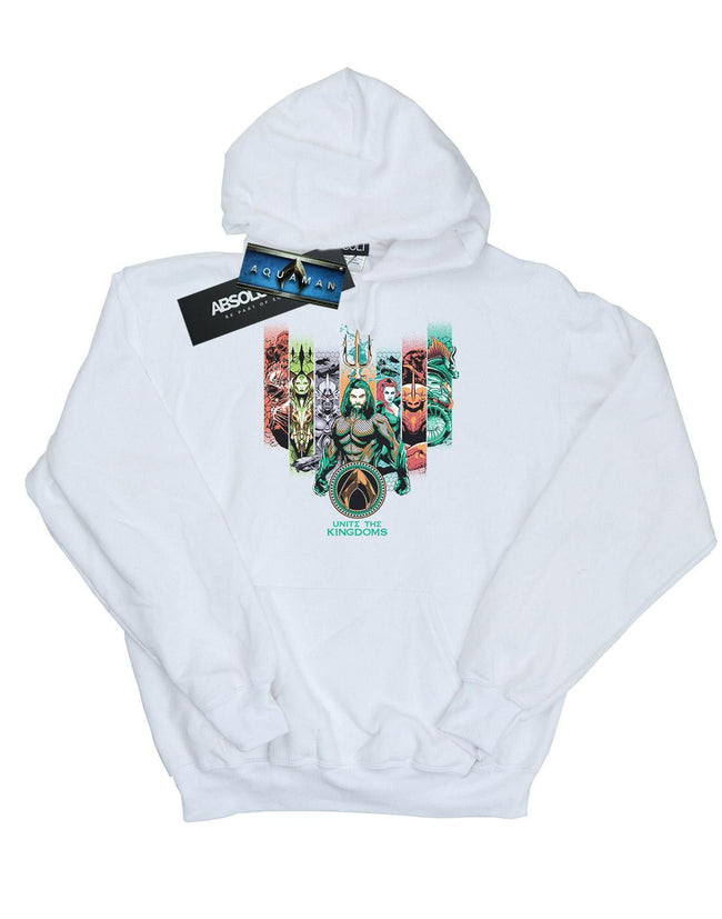White - Front - DC Comics Mens Aquaman Unite The Kingdoms Hoodie
