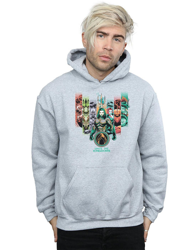 Sports Grey - Back - DC Comics Mens Aquaman Unite The Kingdoms Hoodie