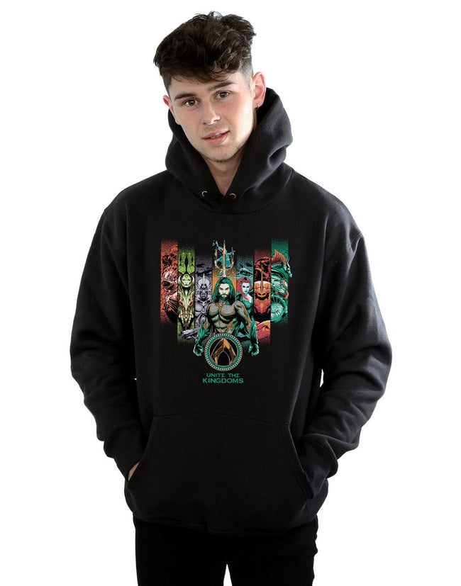Black - Back - DC Comics Mens Aquaman Unite The Kingdoms Hoodie