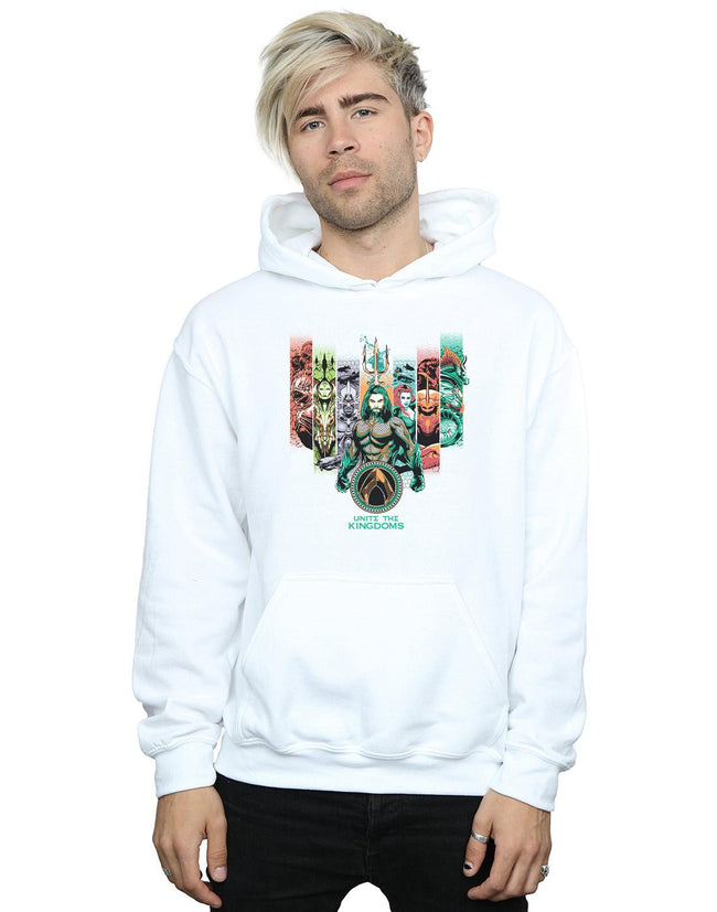 White - Back - DC Comics Mens Aquaman Unite The Kingdoms Hoodie
