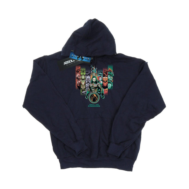 Navy Blue - Front - DC Comics Mens Aquaman Unite The Kingdoms Hoodie