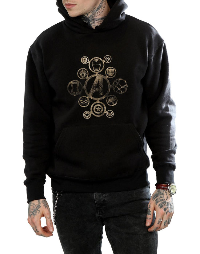 Black - Side - Marvel Mens Avengers Infinity War Icons Hoodie