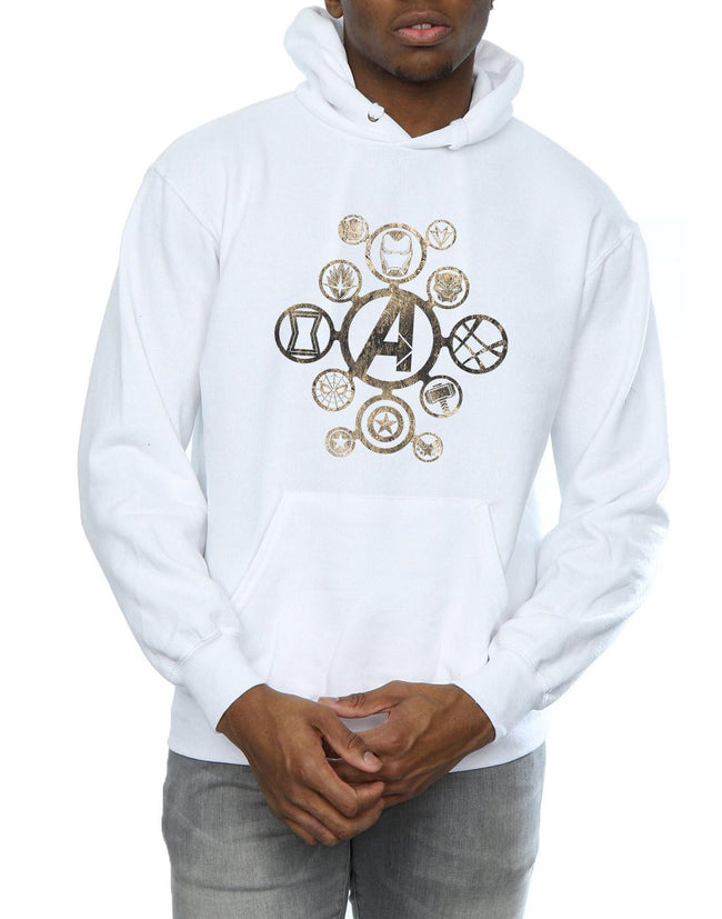 White - Side - Marvel Mens Avengers Infinity War Icons Hoodie