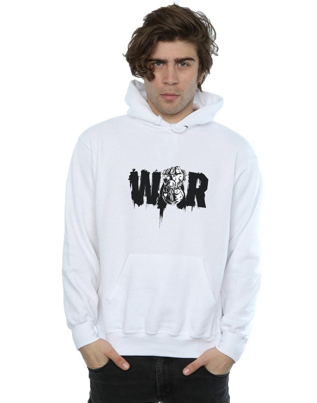 White - Back - Marvel Mens Avengers Infinity War Fist Hoodie