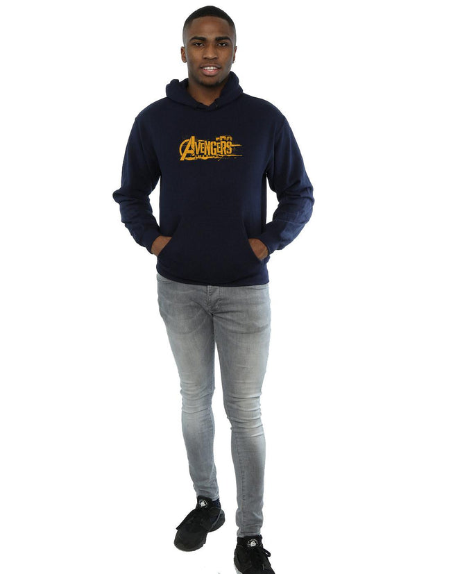 Navy Blue - Lifestyle - Marvel Mens Avengers Infinity War Orange Logo Hoodie