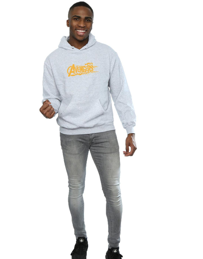 Sports Grey - Lifestyle - Marvel Mens Avengers Infinity War Orange Logo Hoodie