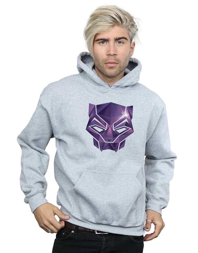 Sports Grey - Back - Marvel Mens Avengers Infinity War Black Panther Geometric Hoodie