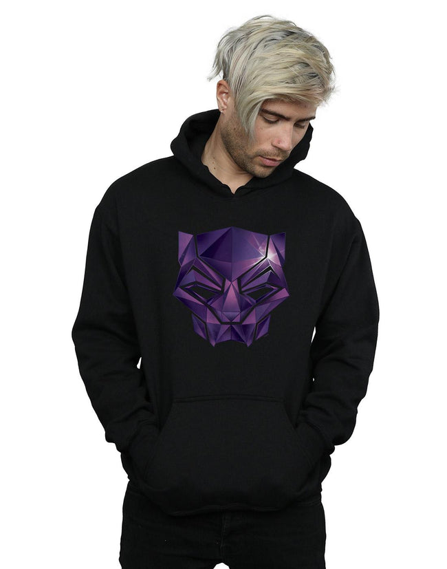 Black - Back - Marvel Mens Avengers Infinity War Black Panther Geometric Hoodie