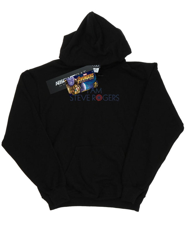 Black - Front - Marvel Mens Avengers Infinity War I Am Steve Rogers Hoodie