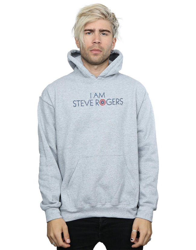 Sports Grey - Back - Marvel Mens Avengers Infinity War I Am Steve Rogers Hoodie