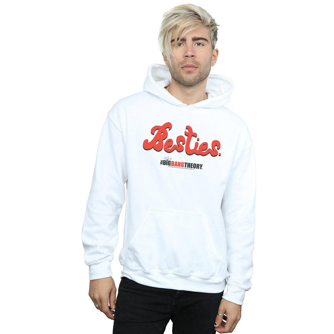 White - Back - The Big Bang Theory Mens Besties Text Hoodie