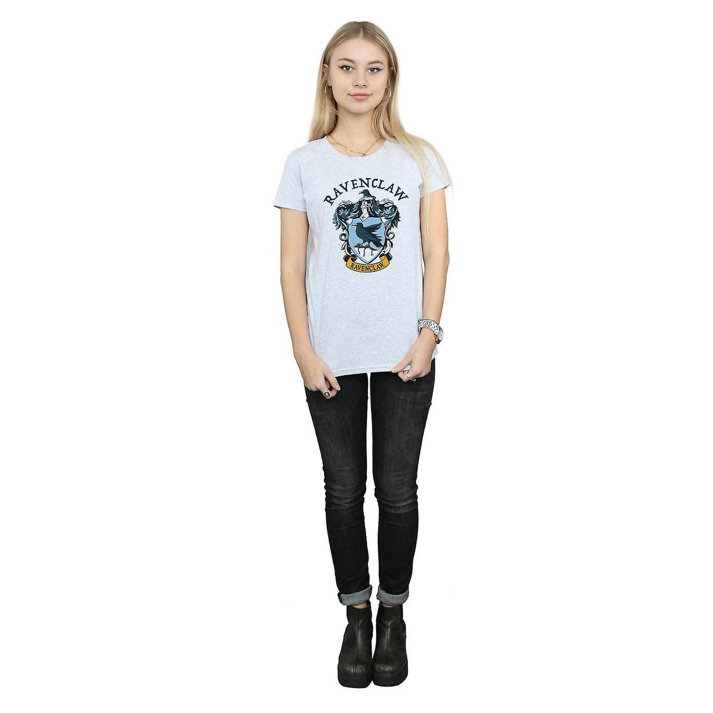 White - Side - Harry Potter Womens-Ladies Ravenclaw Cotton T-Shirt