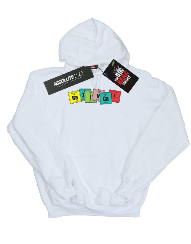 White - Front - The Big Bang Theory Mens Bazinga Elements Hoodie