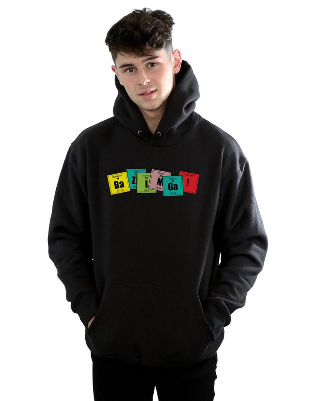 Black - Back - The Big Bang Theory Mens Bazinga Elements Hoodie