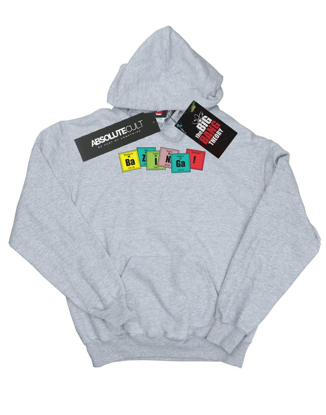 Sports Grey - Front - The Big Bang Theory Mens Bazinga Elements Hoodie