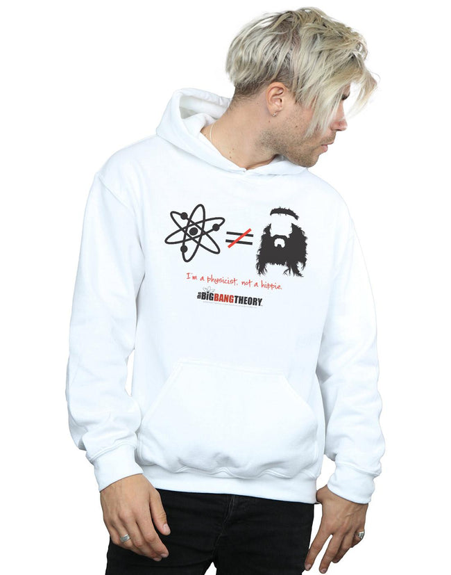 White - Back - The Big Bang Theory Mens I Am A Physicist Not A Hippie Hoodie