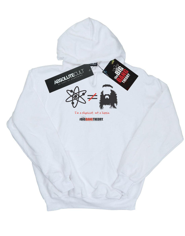 White - Front - The Big Bang Theory Mens I Am A Physicist Not A Hippie Hoodie