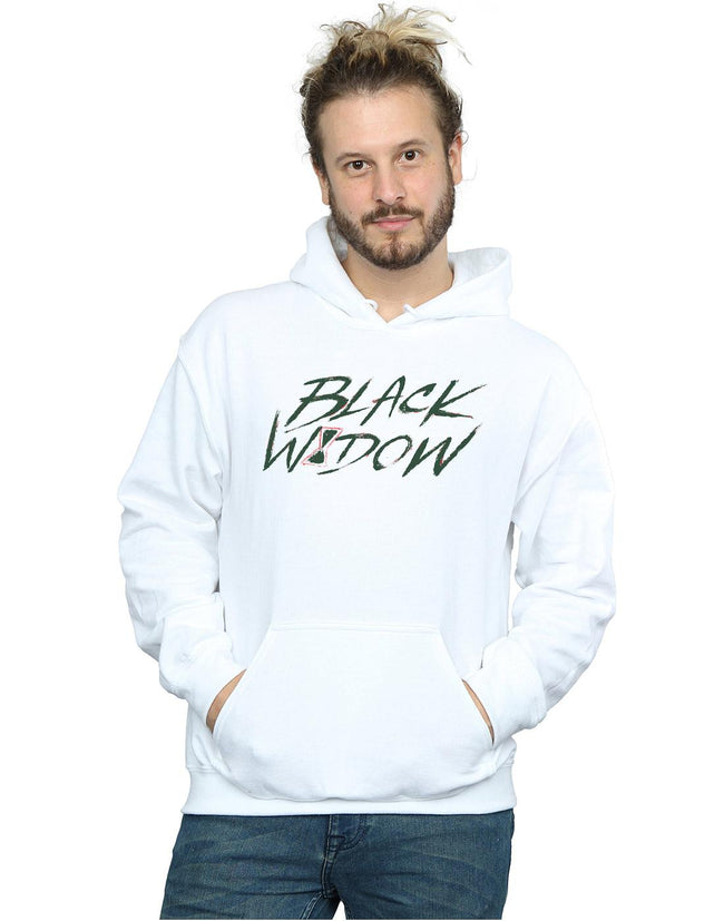 White - Back - Marvel Mens Black Widow Movie Alt Logo Hoodie