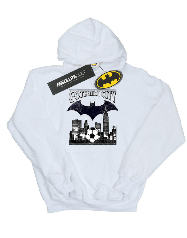 White - Front - DC Comics Mens Batman Football Gotham City Hoodie