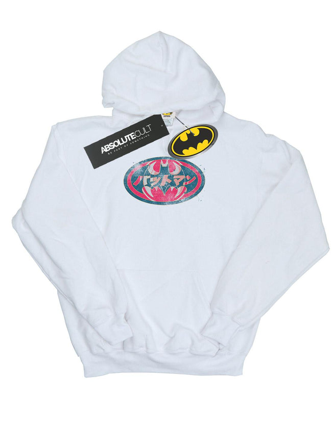 White - Back - DC Comics Mens Batman Japanese Logo Red Hoodie