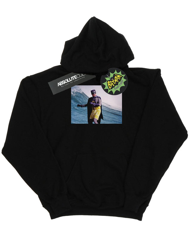 Black - Front - DC Comics Mens Batman TV Series Surfing Still Hoodie