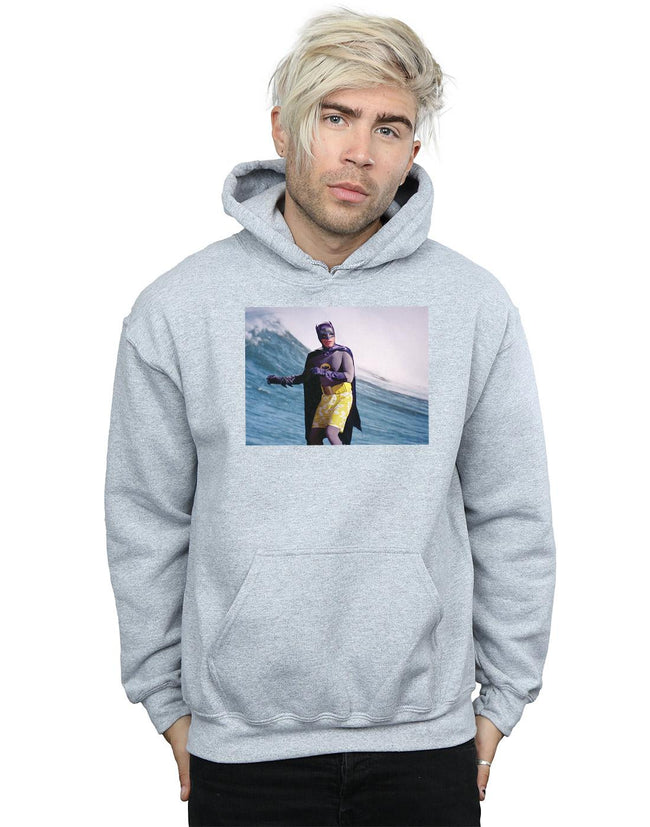 Sports Grey - Back - DC Comics Mens Batman TV Series Surfing Still Hoodie