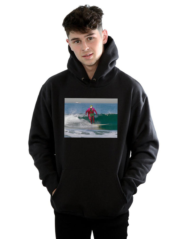 Black - Back - DC Comics Mens Batman TV Series Joker Surfing Hoodie