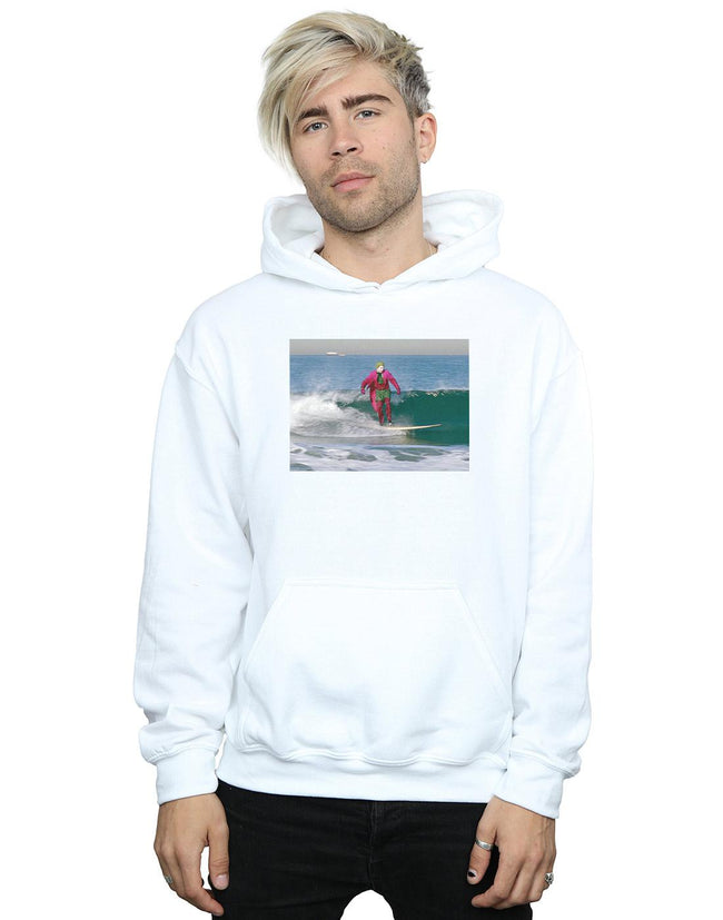 White - Back - DC Comics Mens Batman TV Series Joker Surfing Hoodie