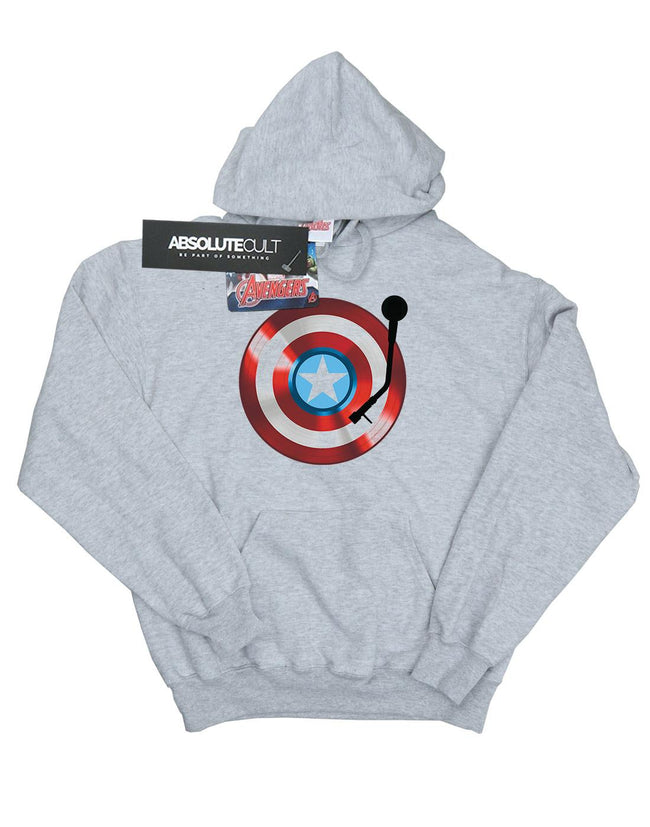 Heather Grey - Front - Marvel Womens-Ladies Captain America Turntable Hoodie