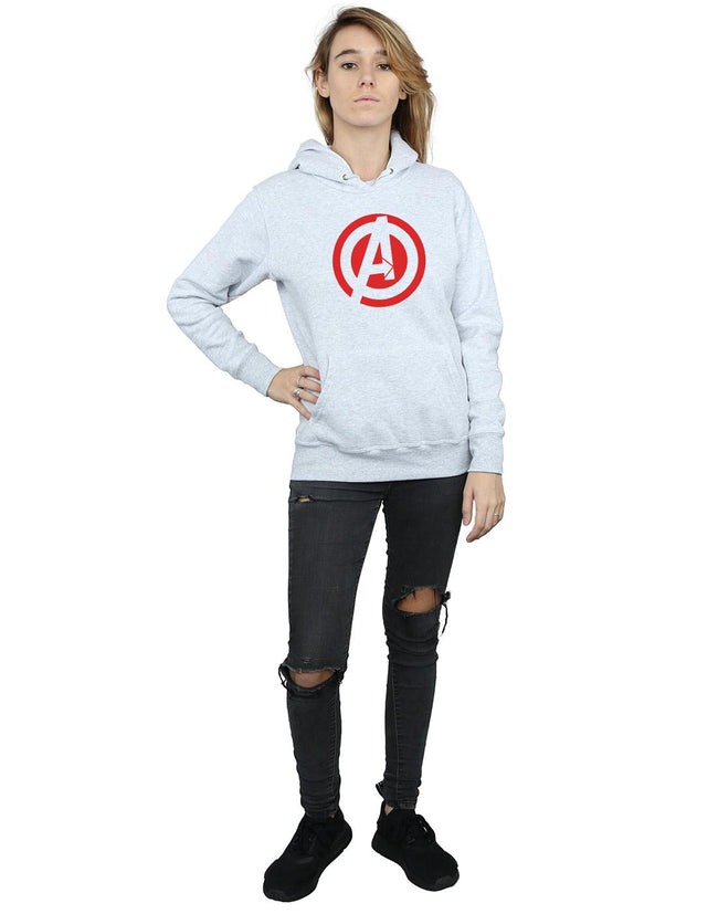 Heather Grey - Lifestyle - Marvel Womens-Ladies Avengers Assemble Solid A Logo Hoodie