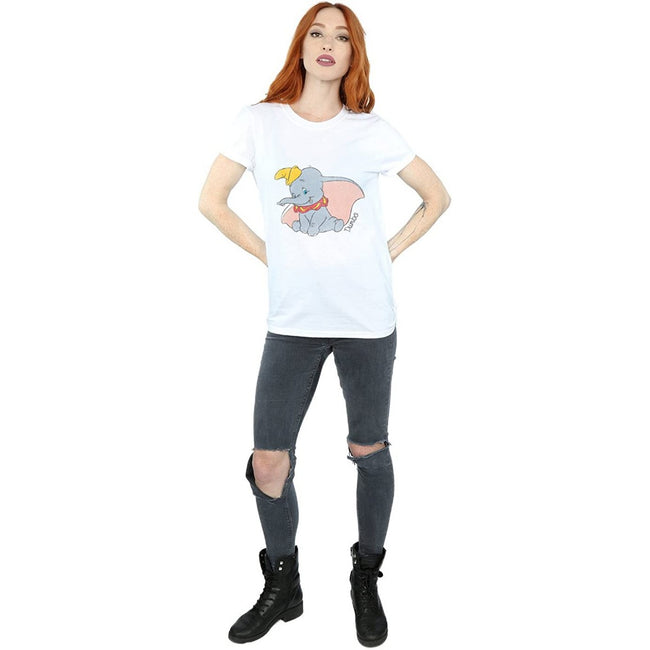 White - Pack Shot - Dumbo Womens-Ladies Classic Cotton Boyfriend T-Shirt