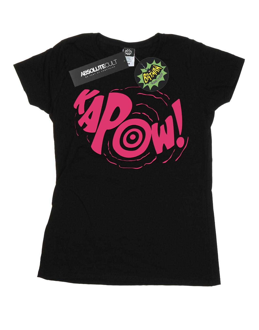 Black - Pack Shot - DC Comics Womens-Ladies Batman TV Series Kapow Cotton T-Shirt