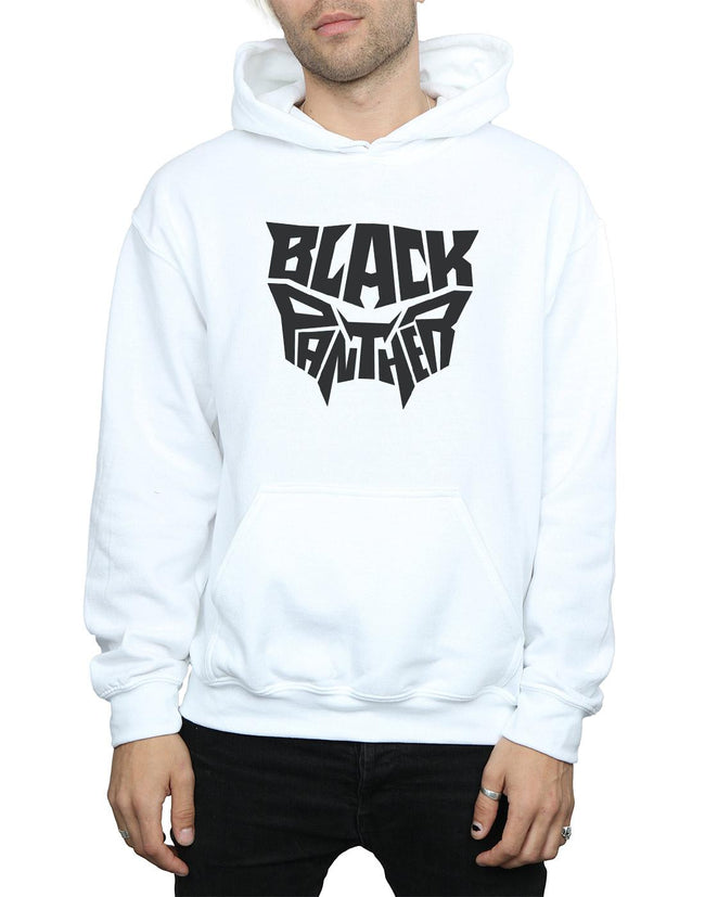 White - Side - Marvel Mens Black Panther Worded Emblem Hoodie