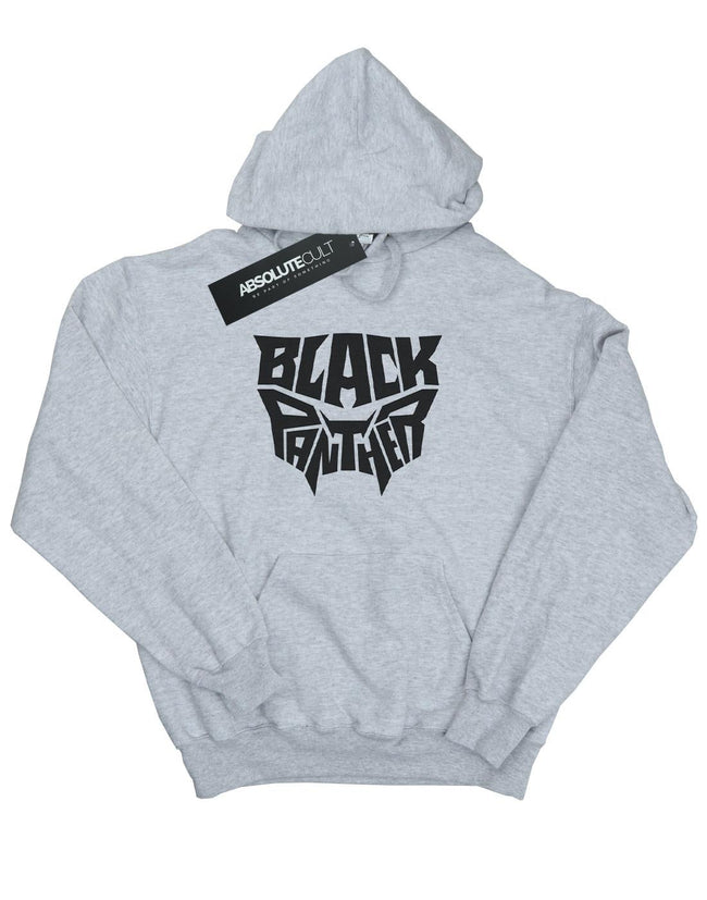 Sports Grey - Front - Marvel Mens Black Panther Worded Emblem Hoodie