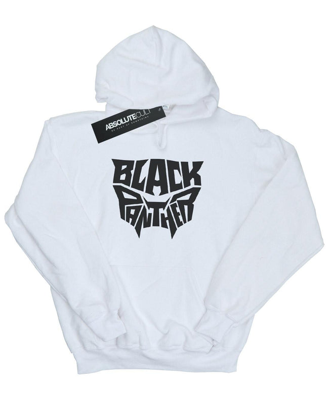 White - Front - Marvel Mens Black Panther Worded Emblem Hoodie