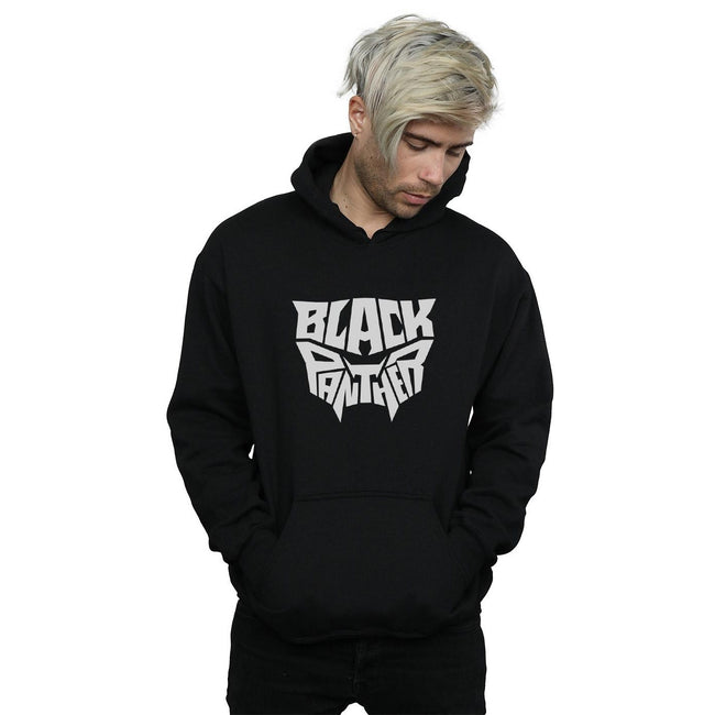 Black - Back - Marvel Mens Black Panther Worded Emblem Hoodie