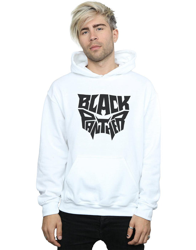 White - Back - Marvel Mens Black Panther Worded Emblem Hoodie