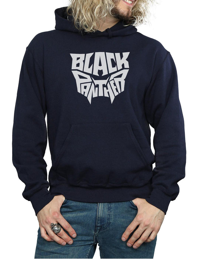 Navy Blue - Side - Marvel Mens Black Panther Worded Emblem Hoodie