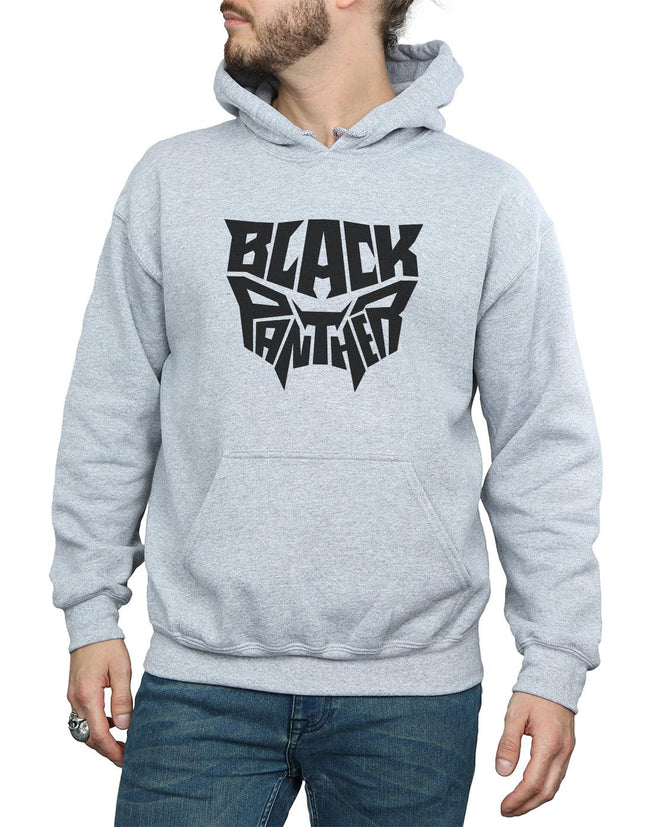 Sports Grey - Side - Marvel Mens Black Panther Worded Emblem Hoodie