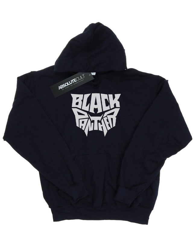 Navy Blue - Front - Marvel Mens Black Panther Worded Emblem Hoodie