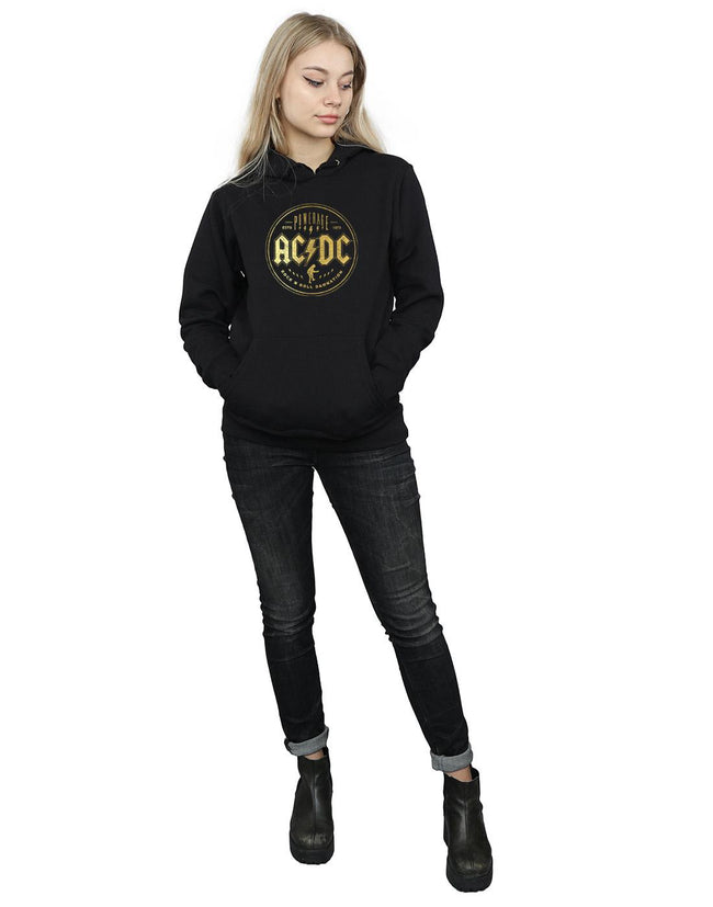 Black - Lifestyle - AC-DC Womens-Ladies Rock N Roll Damnation Hoodie