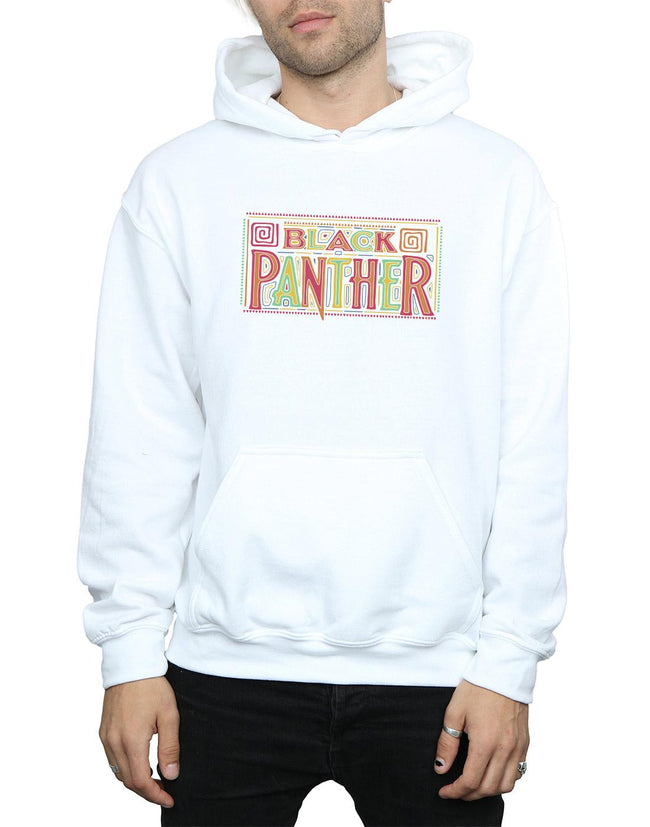 White - Side - Marvel Mens Black Panther Tribal Logo Hoodie