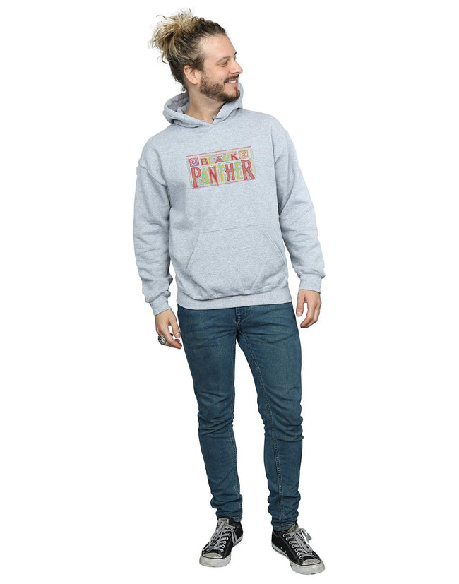 Sports Grey - Lifestyle - Marvel Mens Black Panther Tribal Logo Hoodie