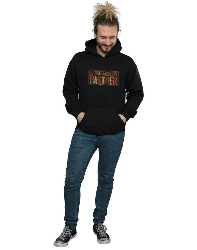 Black - Lifestyle - Marvel Mens Black Panther Tribal Logo Hoodie