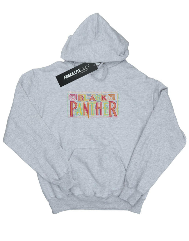 Sports Grey - Front - Marvel Mens Black Panther Tribal Logo Hoodie