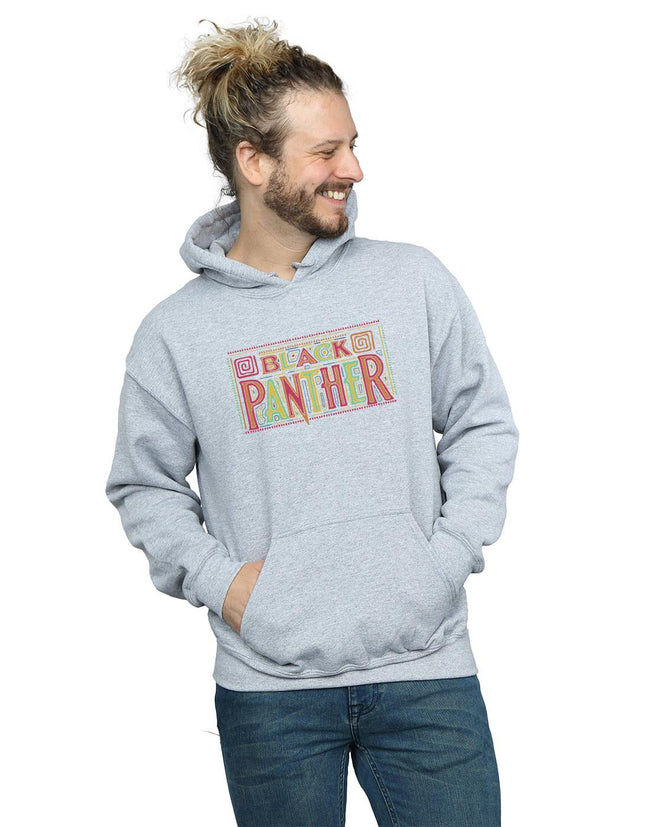 Sports Grey - Back - Marvel Mens Black Panther Tribal Logo Hoodie